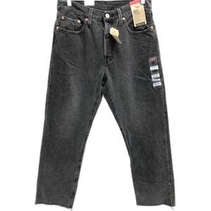 Levi's Grey/Faded Black 501 Women's Original Cropped Straight Jeans Size 27X26